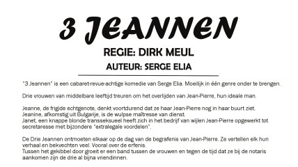 toneelbezoek : 3 Jeannen